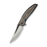We Knife WE23093-1 WEKNIFE Quinseris Flipper & Thumb Stud Knife Black Titanium Handle With Copper Foil Carbon Fiber Inlay (3.96"" Hand Polished Satin Bohler M390 Blade, Black Stonewashed Flat) WE23093-1