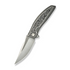 We Knife WE23093-3 WEKNIFE Quinseris Flipper & Thumb Stud Knife Gray Titanium Handle With Aluminum Foil Carbon Fiber Inlay (3.96"" Hand Polished Satin Bohler M390 Blade, Gray Stonewashed Flat) WE23093-3