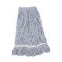 BOARDWALK 543CT Floor Finish Mop Head, Narrow, Rayon/Polyester, Large, White/Blue Stripes, 12/Carton