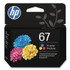 HP INC 3YM55AN HP 67, (3YM55AN) Tri-Color Original Ink Cartridge