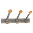ALBA PMV3 Wooden Coat Hook, Three Wood Peg Wall Rack, Brown/Silver, 45 lb Capacity