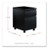 ALERA PBBFBL File Pedestal with Full-Length Pull, Left or Right, 2-Drawers: Box/File, Legal/Letter, Black, 14.96" x 19.29" x 21.65"