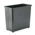 SAFCO PRODUCTS 9616BL Square and Rectangular Wastebasket, 27.5 qt, Steel, Black
