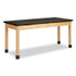 DIVERSIFIED WOODCRAFTS, INC. Spaces™ P7152BK30N Classroom Science Table, 72w x 30d x 30h, Black ChemGuard High Pressure Laminate (HPL) Top, Oak Base