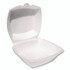 PLASTIFAR SA 12175 Foam Hinged Lid Containers, 6 x 6 x 3, White, Foam, 500/Carton