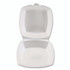 PLASTIFAR SA 12175 Foam Hinged Lid Containers, 6 x 6 x 3, White, Foam, 500/Carton