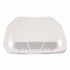 PLASTIFAR SA 12084 Foam Hinged Lid Containers, 9 x 9 x 3, White, Foam, 200/Carton