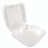 PLASTIFAR SA 12084 Foam Hinged Lid Containers, 9 x 9 x 3, White, Foam, 200/Carton