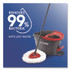 FREUDENBERG HOUSEHOLD PRODUCTS O-Cedar® 148473EA EZWring Spin Mop System, White Microfiber Head, Up to 51" Adjustable Red/Gray Handle