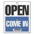 U. S. STAMP & SIGN Headline® 9382 Double-Sided Open/Will Return Sign with Clock Hands, Plastic, 7.5 x 9