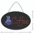 ALPINE INDUSTRIES ALP49705 LED Oval Coffee Sign, 23 x 14, Black Frame, Blue/Red Graphics