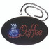 ALPINE INDUSTRIES ALP49705 LED Oval Coffee Sign, 23 x 14, Black Frame, Blue/Red Graphics