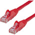 EASY INSTALLATION: 4 foot snagless patch cord for easy installation & flexible disconnection in wiring conduits; Compatible w/Cat5e & earlier standards; Molded boots available for constrained spaces  QUALITY CONSTRUCTION:  ETL & UL certified wire; 50-micron gold-plated connectors prevent rust/corrosion to avoid costly network downtime; High quality PVC  jacket resists bending or fraying damage  ETL verified  HIGH PERFORMANCE CAT6 ETHERNET CABLE: 100% copper for error-free Multi Gigabit 1/2.5/5Gbps connections; 10Gbps up to 160ft; Fluke patch cord tested to comply w/ANSI/TIA-568-2.D Category 6; ETL Verified  POE SUPPORT: 24 AWG stranded copper conductors & UL Rated Wiring (E132276-A) supports up to 100W for PoE devices like VOIP phone & security systems; IEEE 802.3bt & DTE power compliance reduces cable heating  SPECS: Length: 4ft (1.2m) | Color: Red | 650 MHz Rated | Structure: 4 Pair UTP | RJ45 | Jacket: PVC | Wire Gauge: 24 AWG Copper | Wiring: ANSI/T568B | ETL Verified | Warranty: Lifetime  High-quality 24 AWG copper wire
