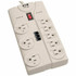 Tripp Lites TLP808TEL surge suppressor has 8 outlets, an 2.43 m (8-ft.) cord with a space-saving right-angle plug, and diagnostic LEDs. The unit has a surge suppression rating of 2160 joules to handle the strongest surges. Built-in RJ11 jacks prevent surges from damaging your modem/fax/phone equipment.   Helps save energy - designed to limit the energy used by other products, potentially helping you reduce your carbon footprint and save money.