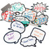 Oversized dry-erase speech bubbles in six designs get the message across. Introduce the concept of quotation marks in writing.  Use them on bulletin boards to draw attention to and highlight aspects of your display.  Speech bubbles are great for teaching younger students how to structure quotes and sentences.  Made from heavy-duty card stock and laminated.  Includes 12 Dry Erase Speech Bubbles in 6 designs, 8in (20 cm), and a teaching guide.