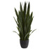 NEARLY NATURAL INC. 6350-GR Nearly Natural Sansevieria 38in Artificial Plant With Pot, Green/Black