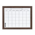 UNIEK INC. 211491 DesignOvations Beatrice Magnetic Framed Dry-Erase Monthly Calendar, Melamine, 23in x 29in, White, Brown Plastic Frame
