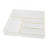 FLASH FURNITURE BEPB9085G5CGD Martha Stewart Kerry Plastic Stackable Office Desk Drawer 5-Piece Organizer Set, Clear/Gold Trim