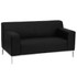 FLASH FURNITURE ZBDEFNTY809LSBK  HERCULES Definity Series Contemporary LeatherSoft Loveseat with Line Stitching and Integrated Stainless Steel Frame, Black