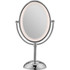 CONAIR CORPORATION BE51LEDX Conair Plastic Lighted Makeup Mirror, 8inH x 4-3/4inW x 1/2inD, Polished Chrome