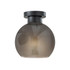ADESSO INC 3895-01 Adesso Atticus Flush Mount Lamp, 9inW, Smoked Glosted Glass Shade/Black Base