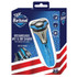 Achieve a clean shave with or without shaving cream or gel using a Barbasol Mens Rechargeable Wet/Dry LCD Lithium Rotary Shaver With Pop-Up Trimmer. Use the pop-up trimmer to style facial hair and sideburns for a clean look.  Shave wet or dry.  Made from plastic for durability.  Stainless steel blades contour to your face for a close shave.  Trim and style with the pop-up trimmer.  LCD screen shows battery percentage.  Fully charges in 2 hours for 60 minutes of shaving time.  Includes a Includes charging cord, cleaning brush and oil.