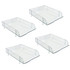 AZAR INTERNATIONAL INC 255010 Azar Displays Stackable Letter Tray,  9inW x 12.25inD x 11inH, Clear, Pack of 4 Trays