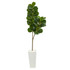 NEARLY NATURAL INC. T2499 Nearly Natural Fiddle Leaf Fig 72inH Artificial Tree With Tall Planter, 72inH x 21inW x 16inD, Green/White