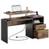 BESTIER H101515NUS-RST  60inW Large Lift-Top Adjustable-Height Office Standing Desk With File Drawer & Power Outlet USB, Rustic Brown
