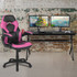 FLASH FURNITURE BLNX10D1904LPK  Gaming Desk And Racing Chair Set With Cup Holder, Headphone Hook & Removable Mouse Pad Top, Pink