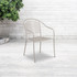 FLASH FURNITURE CO3SIL  Oia Indoor/Outdoor Steel Patio Armchair with Round Back, Light Gray