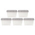 IRIS USA, INC. 500149 Iris Stack & Pull Storage Boxes, 13.4 Gallon, Clear/Gray, Set Of 5 Boxes