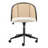 EURO STYLE, INC. 39178-BG Eurostyle Dagmar Adjustable Fabric Low-Back Office Task Chair With Cane Back, Black/Natural