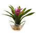 NEARLY NATURAL INC. 1535-PP Nearly Natural Tropical Bromeliad 8inH Artificial Floral Arrangement With Angled Vase, 8inH x 6inW x 6inD, Purple