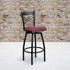 FLASH FURNITURE XU6F8BXSWVBGV  Metal/Vinyl Swivel Barstool With X Back, Burgundy/Black