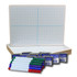 FLIPSIDE PRODUCTS FLP19100  2-Sided Dry-Erase Boards With Colored Pens And Erasers, 9in x 12in, XY Axis/Plain, Class Pack Of 12 Boards