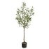 NEARLY NATURAL INC. T2725 Nearly Natural Olive Tree 60inH Artificial Plant With Planter, 60inH x 19inW x 14inD, Green/Black