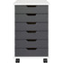 TRENDFURN LLC 120-004 Trendfurn Omnia Wide Roll Cart, 6 Drawers, 25-3/4in x 16-1/8in, White/Gray