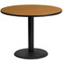 FLASH FURNITURE XURD42NTTR24  Laminate Round Table Top With Table-Height Base, 31-1/8inH x 42inW x 42inD, Natural/Black