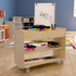 Add storage to your space with the Flash Furniture Bright Beginnings Commercial Wood Mobile Storage Cart. This cart is made of commercial-grade birch wood for durability and has a reachable height ideal for toddlers and early elementary students. The 3 compartments and 2 shelves offer ample storage.  Made of commercial-grade birch wood for durability.  Reachable height is ideal for toddler through early elementary students.  Rounded edges prevent abrasions from accidental contact.  Boasts 3 upper compartments and 2 lower shelves for storage space.  Locking caster wheels allow for easy movement.  Wipe clean with a damp cloth.  Weight capacity tested to support 100 lb.  Assembly required.  Backed by the manufacturer's 15-year limited warranty.