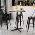 FLASH FURNITURE XURD36NTT3030B  Round Laminate Table Top With Bar Height Table Base, 43-3/16inH x 36inW x 36inD, Natural