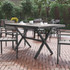 FLASH FURNITURE SBTB288GRY  Finch Commercial-Grade Faux Teak Poly/Metal X-Frame Outdoor Furniture Dining Table, 30-1/4inH x 35-1/2inW x 59inD, Gray