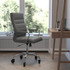FLASH FURNITURE GO2286HGRRLB  Whitney Ergonomic Faux Leather High-Back Executive Swivel Office Chair, Gray/Chrome