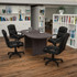 FLASH FURNITURE BLN6GCGRYX000BK  Oval Conference Table Set with 4 Padded Task Chairs, Rustic Gray