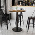 FLASH FURNITURE XURD36WATR24B  Round Laminate Table Top With Round Bar Height Table Base, 43-3/16inH x 36inW x 36inD, Walnut