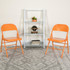 FLASH FURNITURE 2HF3ORANGE  HERCULES COLORBURST Series Triple-Braced & Double-Hinged Metal Folding Chairs, Orange Marmalade, Pack Of 2 Chairs