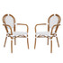 FLASH FURNITURE 2SDA6422AWGYN  2 Pack Lourdes Indoor/Outdoor Commercial Thonet Bistro Stacking Chair with Arms, PE Rattan and Aluminum Frame, White & Gray/Natural Frame