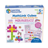 Kids learn addition, subtraction, patterning, and other school-ready math skills with the hands-on puzzles, games, and math manipulative challenges found within MathLink Cubes Kindergarten Math Activity Set from Learning Resources. Designed especially for kindergarteners, this educational toy pairs the popular hands-on math manipulatives with a fun set of themed challenges that grow with students skills.  As they explore the 15 double-sided write-and-wipe activity cards, kids use their connecting cubes to learn kindergarten math fundamentals including sequencing, addition and subtraction, and more!  In addition to the cards, this MathLink Cubes Kindergarten Math Activity Set also includes a guide with even more learning ideas and homeschooling activities!  Plus, each math challenge turns into hands-on play with the help of 100 included MathLink Cubes in 10 themed colors.  This MathLink Cubes Kindergarten Math Activity Set works with all MathLink Cubes sets-build even more skills!  This magical math adventure is filled with hearts, stars, rainbows, and more  Cubes feature rainbow-themed colors