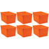 EDUCATORS RESOURCE TCR20447-6 Teacher Created Resources Plastic Multi-Purpose Bins, 7-1/2inH x 9-1/4inW x 14inD, Orange, Pack Of 3 Bins