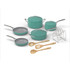 CONAIR CORPORATION 34C-12TL Cuisinart Culinary 12-Piece Ceramic Nonstick Cookware Set, Teal